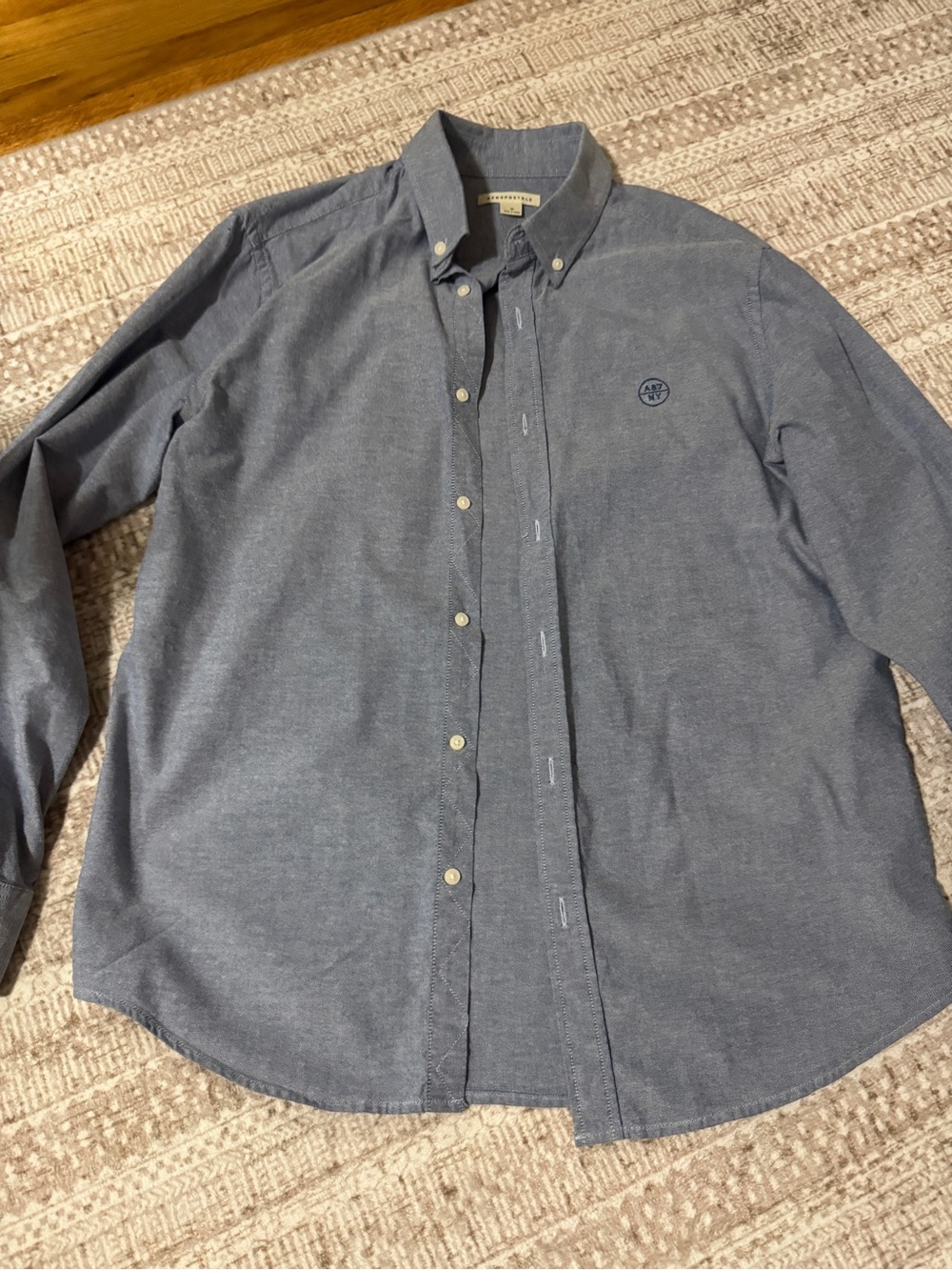 Aeropostale Men's Button-Down Shirt in Heather Blue